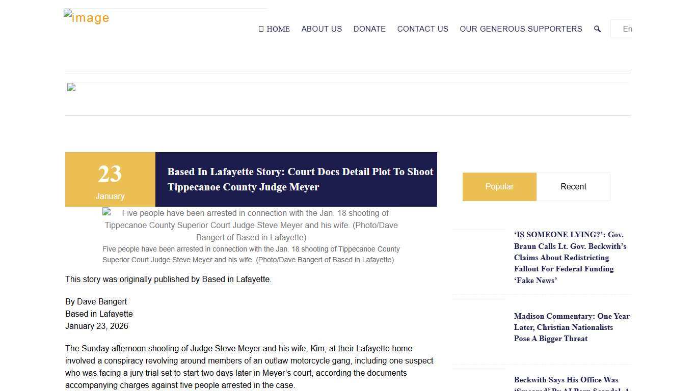 Based in Lafayette story: Court docs detail plot to shoot Tippecanoe County Judge Meyer - THE INDIANA CITIZEN