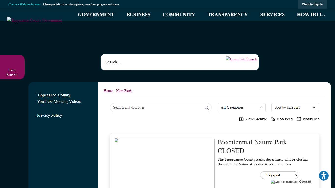 News Flash • Tippecanoe County, IN